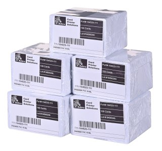 Karty plastikowe Zebra PVC Premier białe 0,762mm 500szt 104523-111